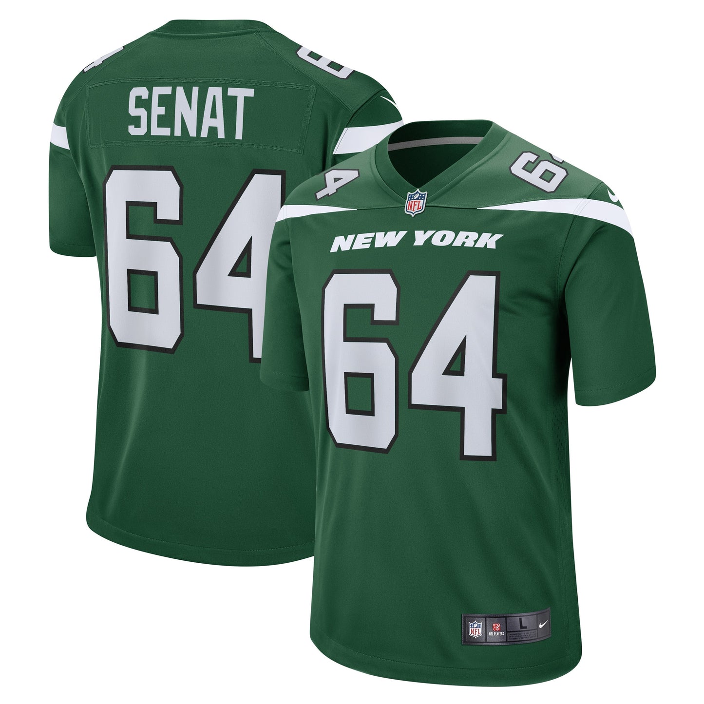 Greg Senat New York Jets Nike Game Player Jersey - Gotham Green