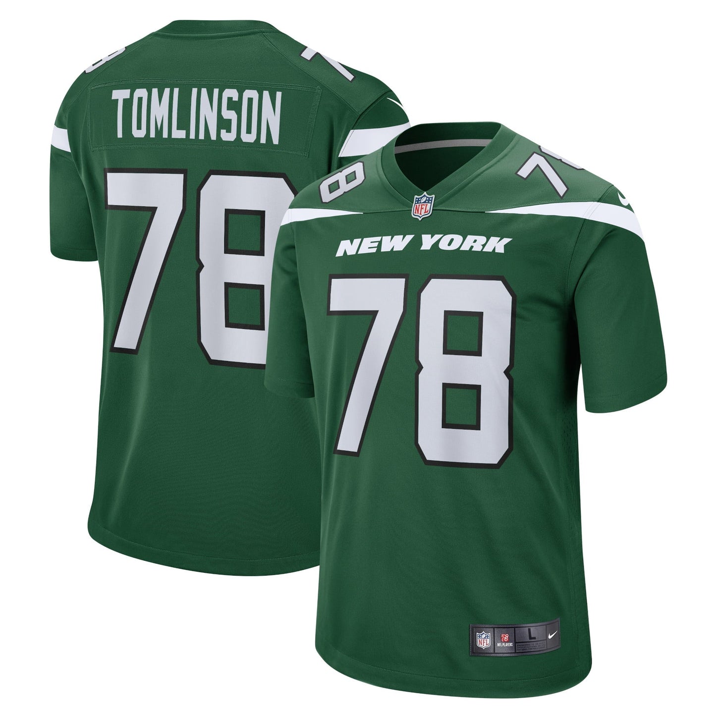 Men's Nike Laken Tomlinson Gotham Green New York Jets Game Jersey