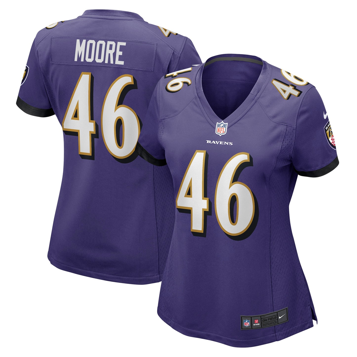 Nick Moore Baltimore Ravens Nike Women's Game Player Jersey - Purple