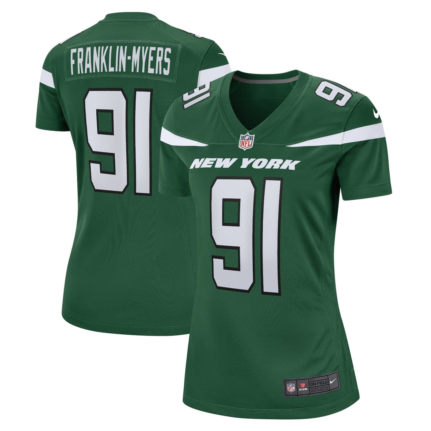 Women's Nike John Franklin-Myers Gotham Green New York Jets Game Jersey