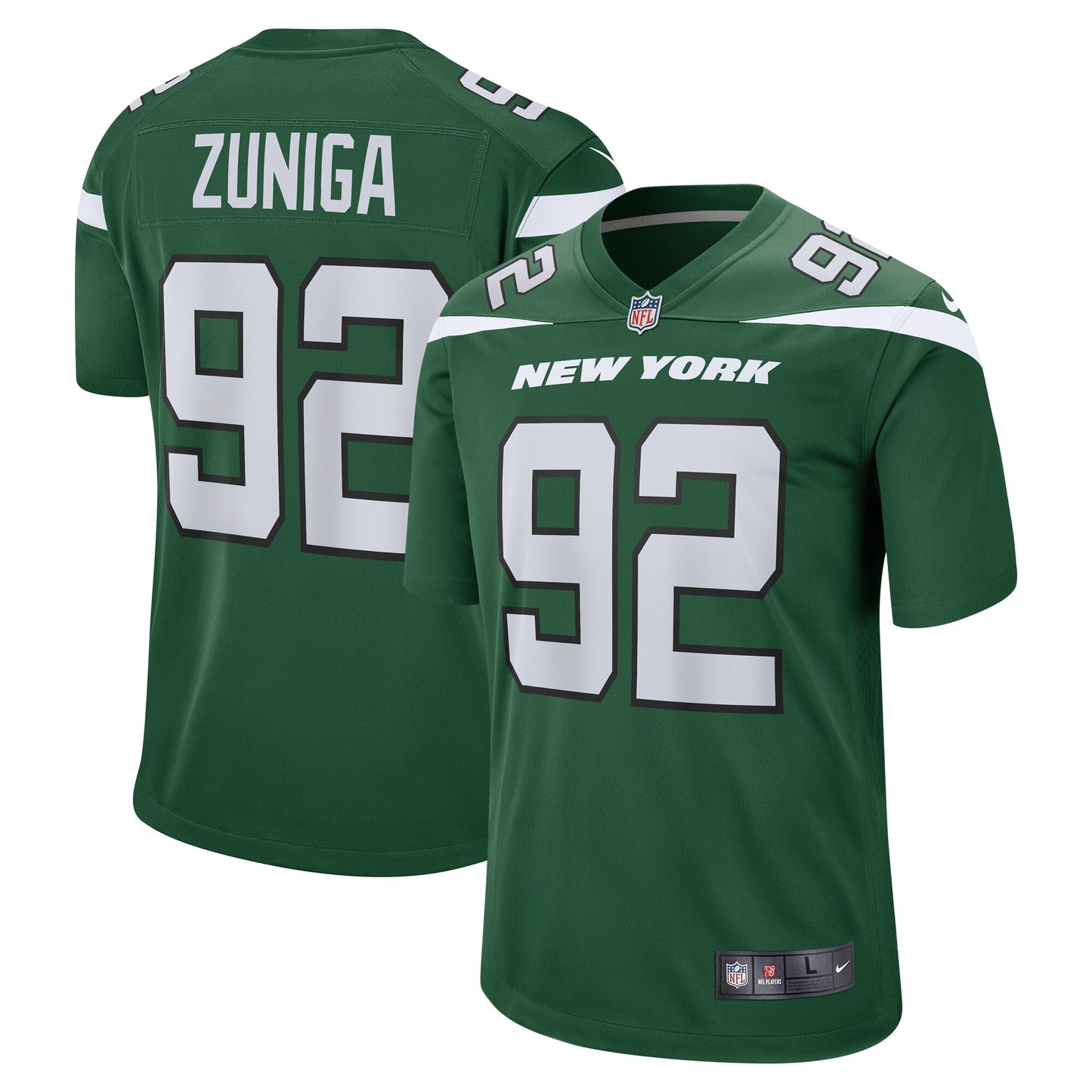 Jabari Zuniga New York Jets Nike Game Jersey - Gotham Green