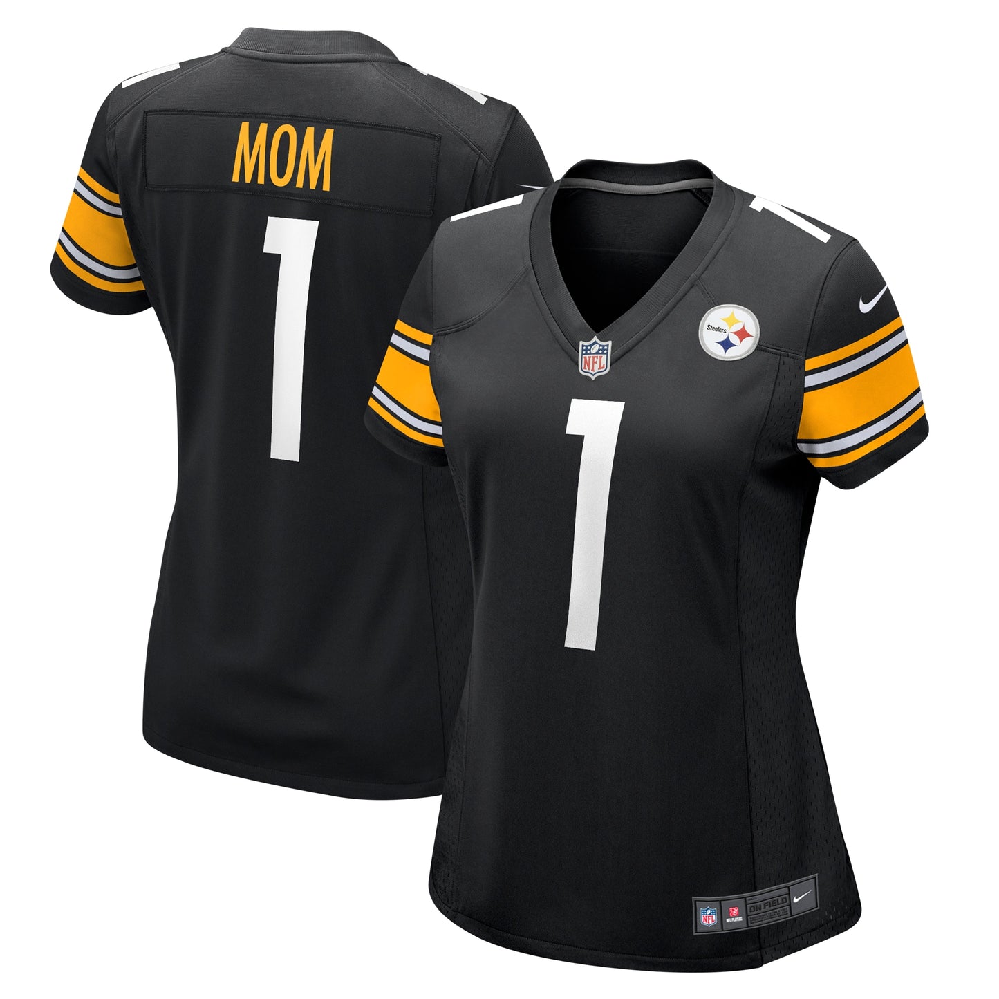 Number 1 Mom Pittsburgh Steelers Nike Women's Game Jersey - Black