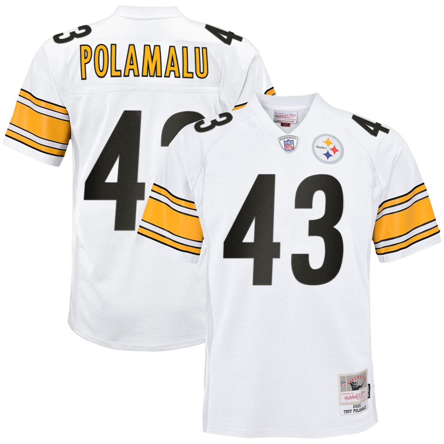 Troy Polamalu Pittsburgh Steelers Mitchell & Ness Youth 2005 Retired Player Legacy Jersey - White