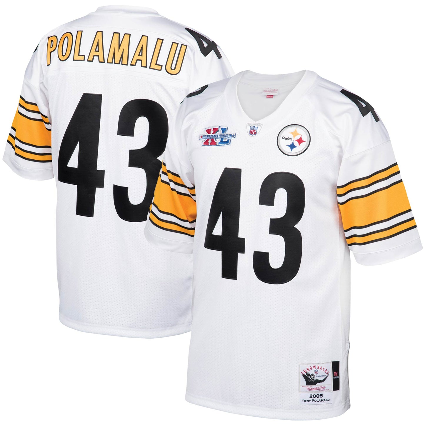 Troy Polamalu Pittsburgh Steelers Mitchell & Ness 2005 Authentic Throwback Retired Player Jersey - White